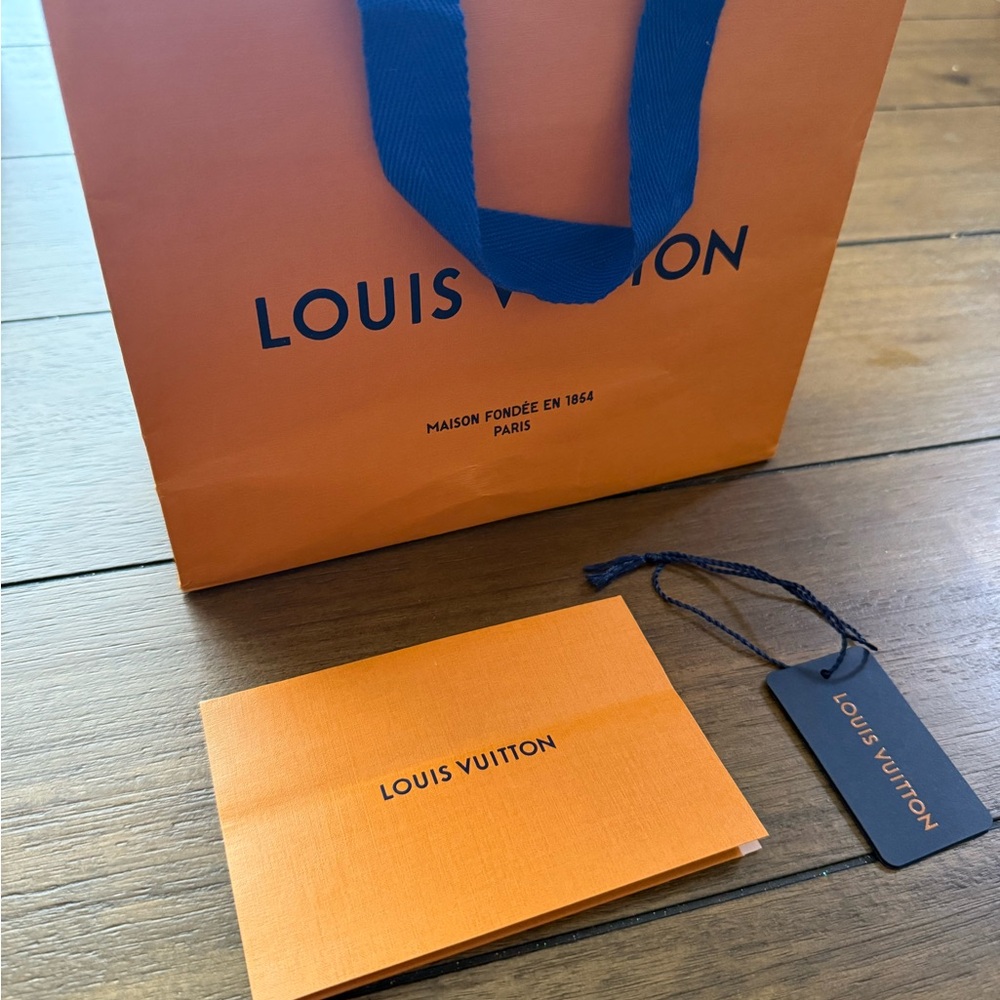Louis Vuitton Orange Bag with Blue Accents